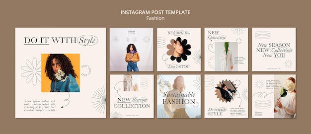 Free PSD flat design fashion template