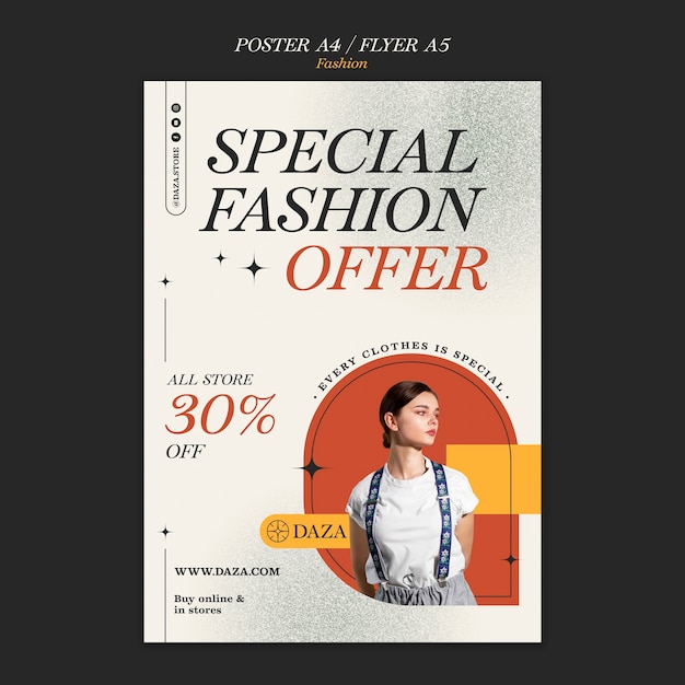 Free PSD flat design fashion template