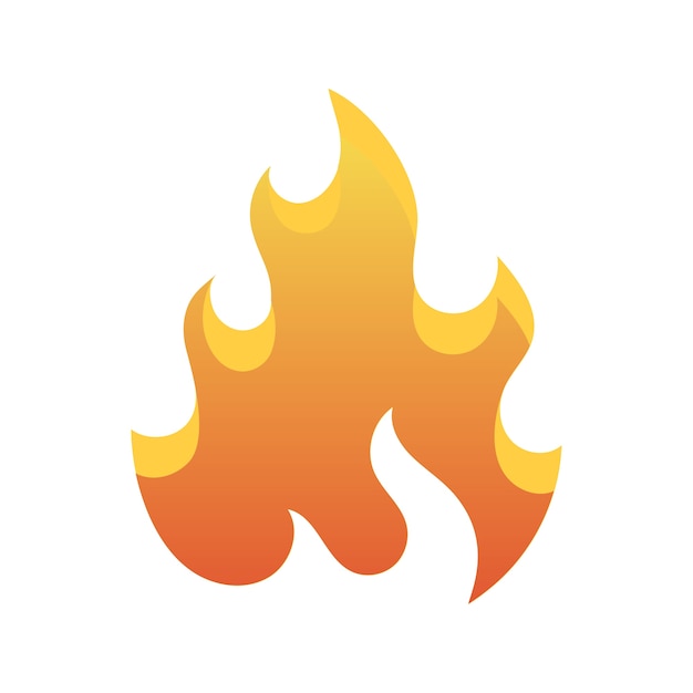 Flat design flames isolated