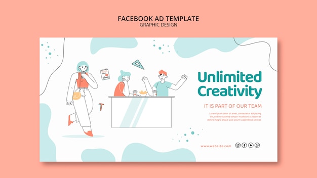 Free PSD flat design graphic design template