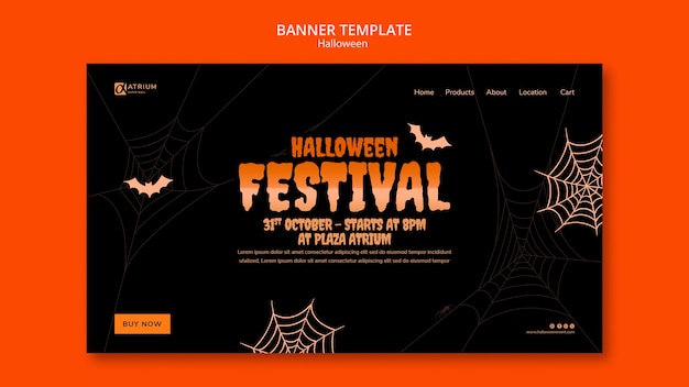 Flat design halloween template design