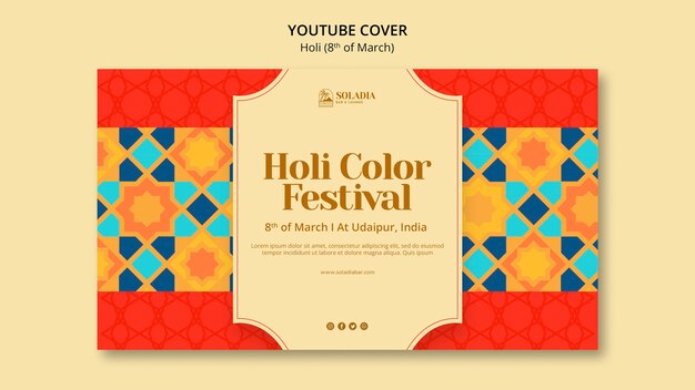 Flat design holi festival template