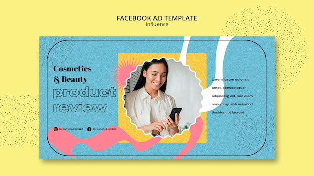 Free PSD flat design influencer facebook ad template