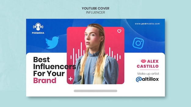 Flat design influencer template