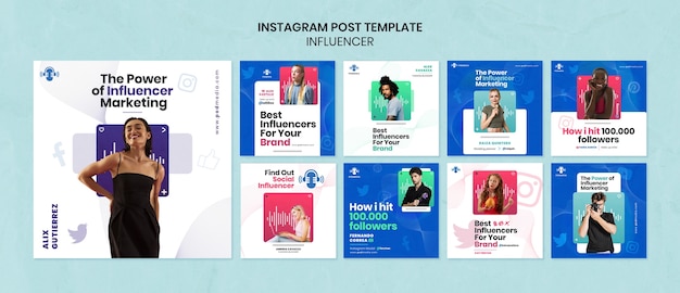 Flat design influencer template