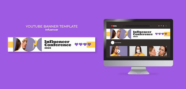 Free PSD flat design influencer template