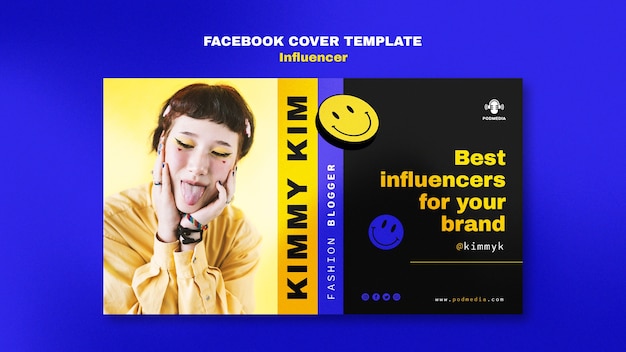 Flat design influencer template