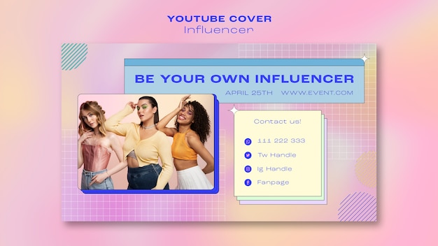 Free PSD flat design influencer template