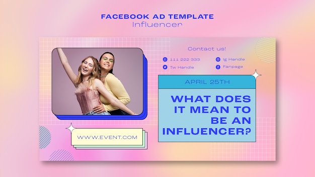 Free PSD flat design influencer template