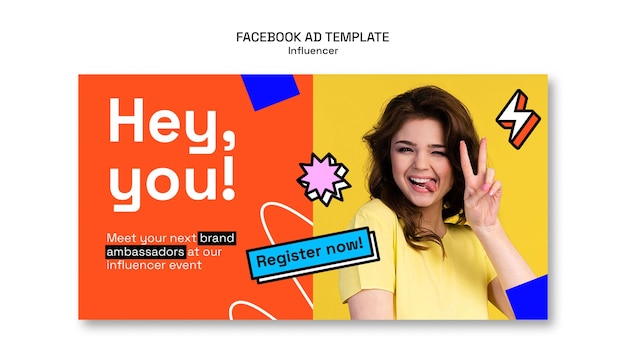 Flat design influencer template
