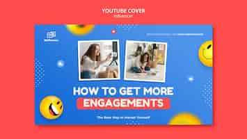 Free PSD flat design influencer youtube cover template