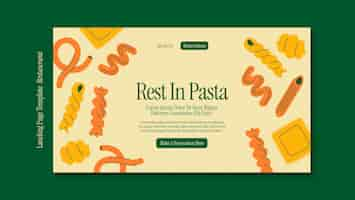 Free PSD flat design italian restaurant landing page