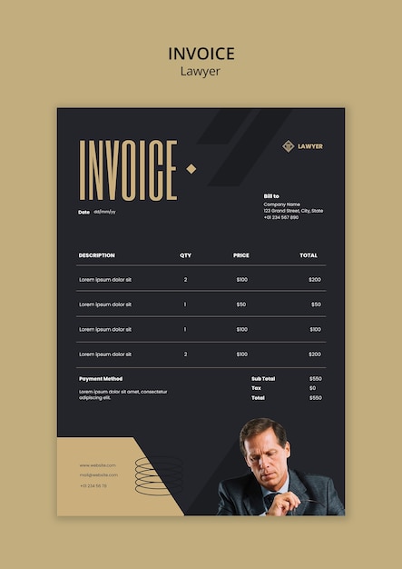 Free PSD flat design lawyer career template