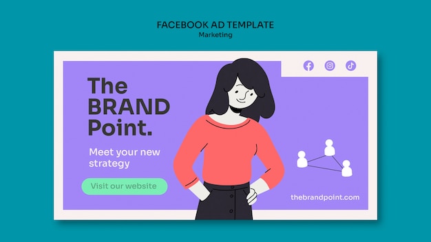 Flat design marketing template