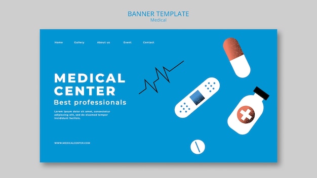 Free PSD flat design medical template