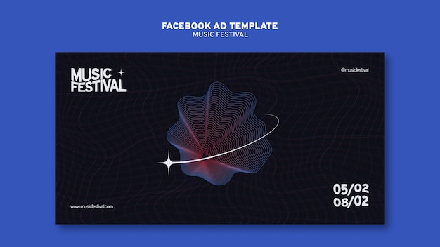 Free PSD flat design music festival template