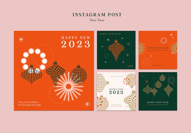 Free PSD flat design new year template