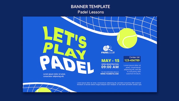 Flat design padel lessons template