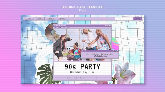 Free PSD flat design party template