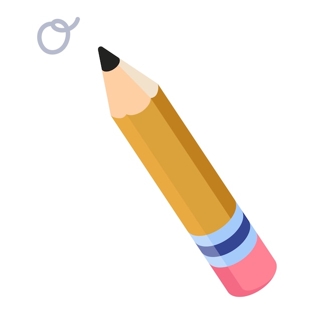 Free PSD flat design pencil  illustration