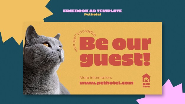 Flat design pet hotel template