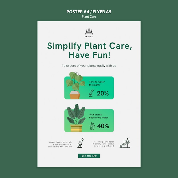 Flat design plant care template