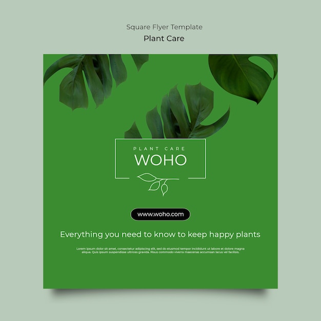 Free PSD flat design plant care template