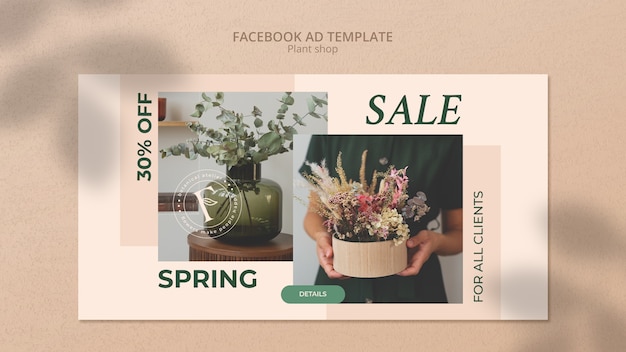 Free PSD flat design plant shop template