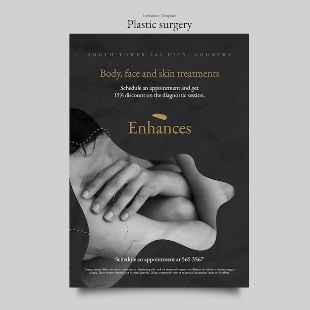 Flat design plastic surgery template