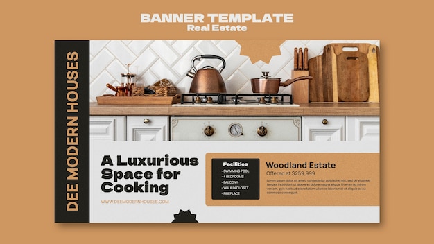 Free PSD flat design real estate design template