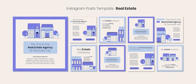 Free PSD flat design real estate template