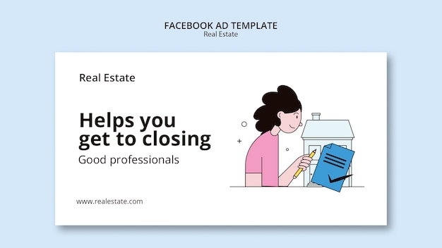 Free PSD flat design real estate template