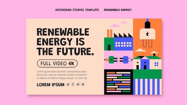 Free PSD flat design renewable energy banner template