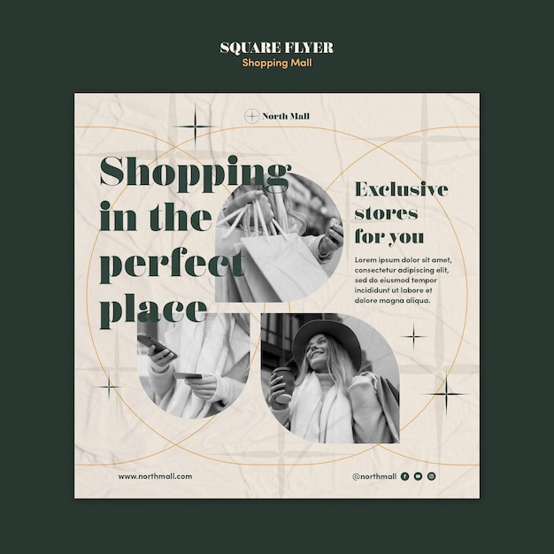 Free PSD flat design shopping mall template