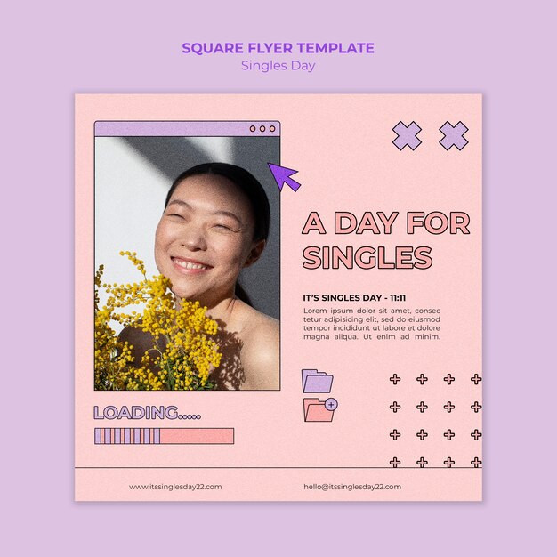 Flat design singles day template