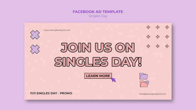 Flat design singles day template