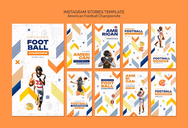 Free PSD flat design super bowl instagram stories