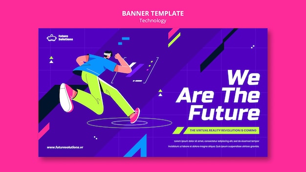 Free PSD flat design technology template