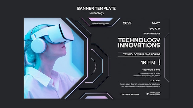 Free PSD flat design technology template