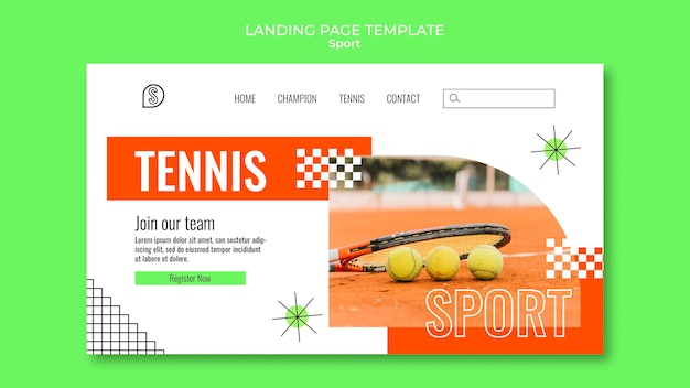 Free PSD flat design tennis template