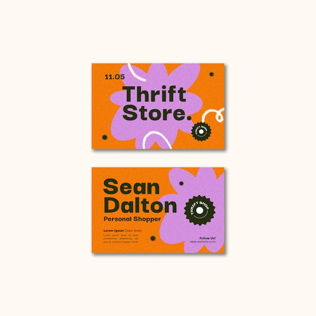 Free PSD flat design thrift store template