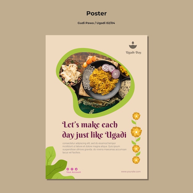 Flat design ugadi template