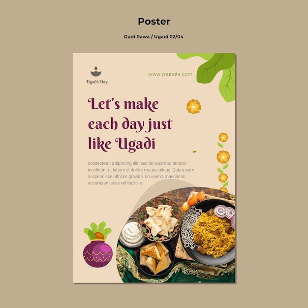 Flat design ugadi template