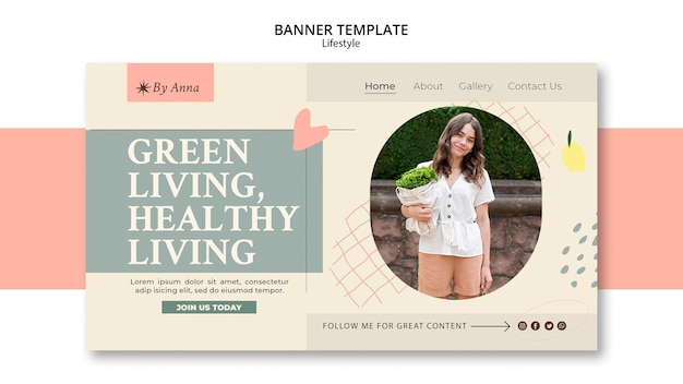 Free PSD flat design vegan template