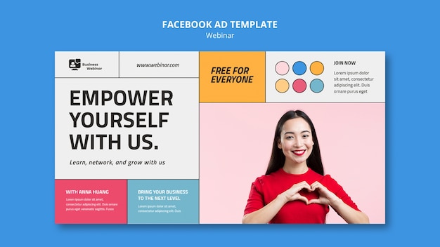 Flat design webinar template