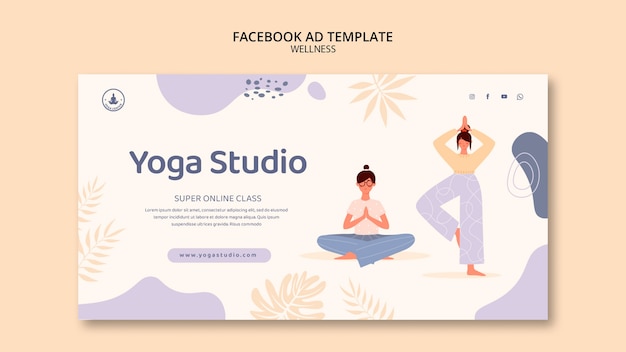 Free PSD flat design wellness template