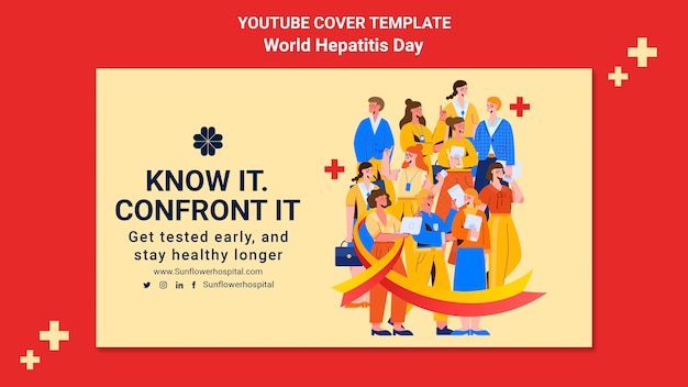 Free PSD flat design world hepatitis day youtube cover