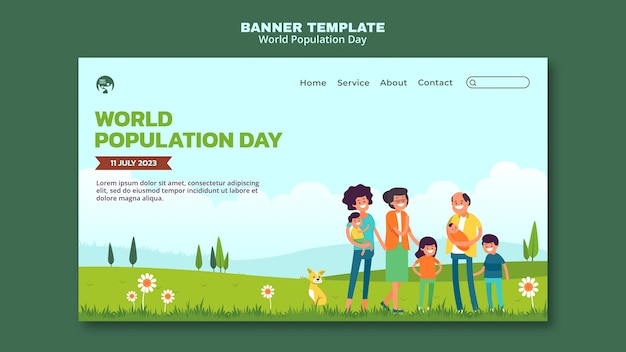 Flat design world population day template