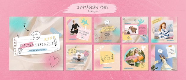 Free PSD flat design yoga template