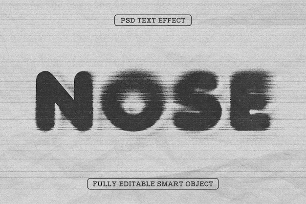 Free PSD flicker style nose text effect